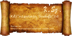 Königstein Szebáld névjegykártya